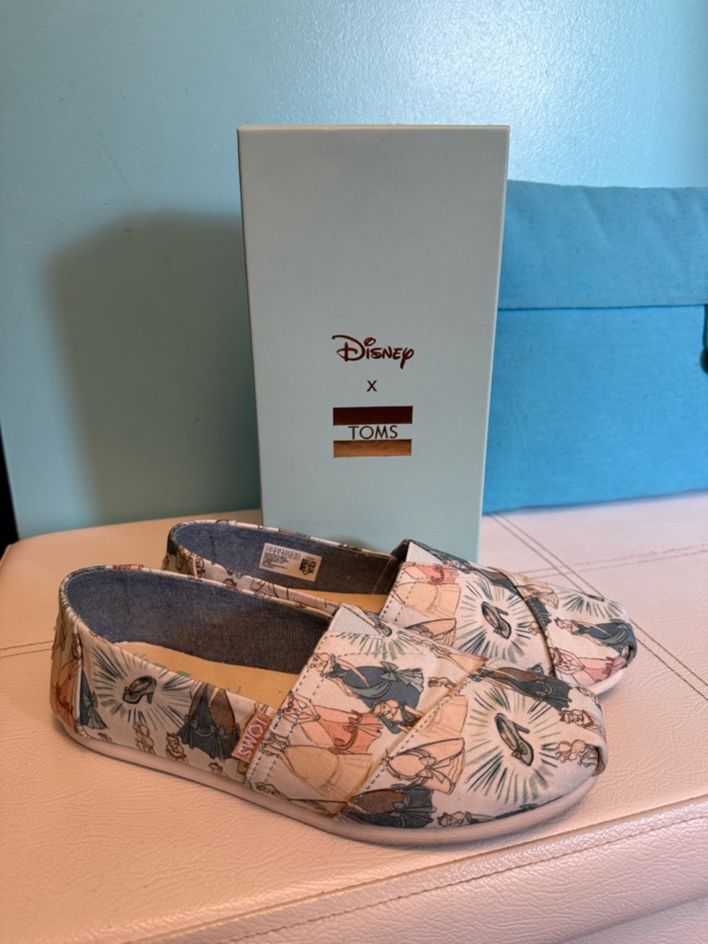 Toms x Disney Cinderella Women’s Slip-On Flats in Pastel Multi
